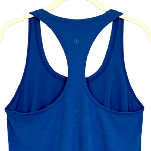 Lululemon Royal Blue Racerback Athletic Tank Top Logo Back Women’s Size 10 - Picture 5 of 7